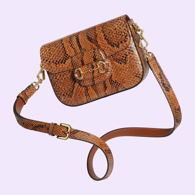 658574.EAAHO.2746.006.100.0000.Light Gucci Horsebit 1955 mini python bag
